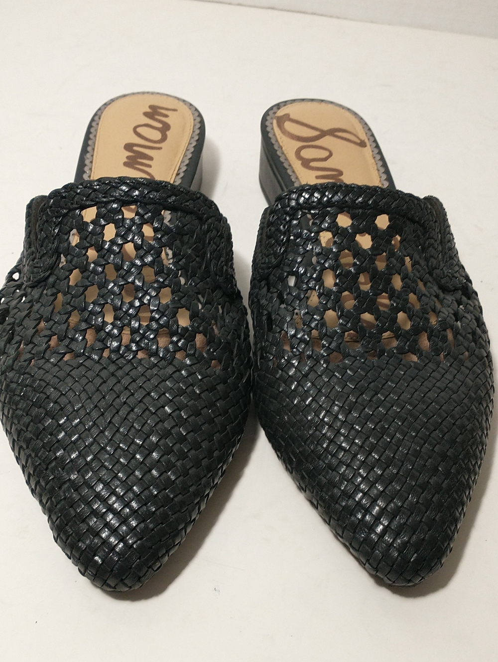 Sam Edelman Clara Leather Woven Mule Sandal, Black, Size 9.5, Cottagecore - Picture 2 of 9